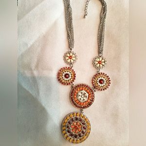 Fall colors flower necklace